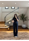 LACİVERT KEMERLİ İSPANYOL PAÇA PANTOLON TAKIM -9214
