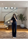 LACİVERT KEMERLİ İSPANYOL PAÇA PANTOLON TAKIM -9214