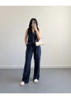 LACİVERT KETEN MASKÜLEN YELEK PANTOLON TAKIM