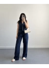 LACİVERT KETEN MASKÜLEN YELEK PANTOLON TAKIM