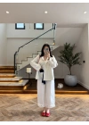 LACİVERT KONTRAST YAKA EKOSE CEKET-7763
