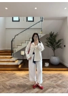 LACİVERT KONTRAST YAKA EKOSE CEKET-7763