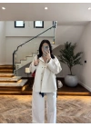 LACİVERT KONTRAST YAKA EKOSE CEKET-7763