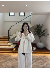 LACİVERT KONTRAST YAKA EKOSE CEKET-7763