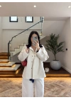 LACİVERT KONTRAST YAKA EKOSE CEKET-7763