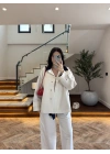 LACİVERT KONTRAST YAKA EKOSE CEKET-7763