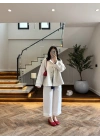 LACİVERT KONTRAST YAKA EKOSE CEKET-7763