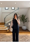 LACİVERT OMUZ DÜĞME DETAY TAKIM -9215