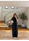 LACİVERT PİLE DETAY KISA KOL TAKIM-9208