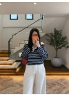 LACİVERT POLO YAKA ÇİZGİLİ BASİC -27K-000013