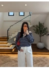 LACİVERT POLO YAKA ÇİZGİLİ BASİC -27K-000013