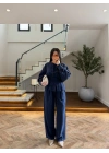 LACİVERT SALAŞ BLUZ PANTOLON TAKIM -650025