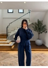 LACİVERT SALAŞ BLUZ PANTOLON TAKIM -650025