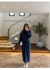 (KARGOLAMA 10 EKİM )LACİVERT TASARIM BLUZ ETEK TAKIM-26KY6058