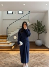 (KARGOLAMA 10 EKİM )LACİVERT TASARIM BLUZ ETEK TAKIM-26KY6058