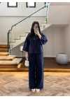 LACİVERT TEK DÜĞME KİMONO TAKIM