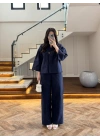 LACİVERT TEK DÜĞME KİMONO TAKIM
