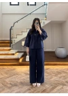 LACİVERT TEK DÜĞME KİMONO TAKIM