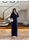 LACİVERT TEK DÜĞME KİMONO TAKIM