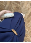 (ÖN SİPARİŞ )LACİVERT TOKA DETAY BEL BAĞLAMALI ELBİSE- 4021