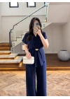 LACİVERT TOKALI BAĞCIKLI TAKIM -3983