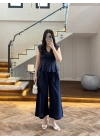 LACİVERT V YAKA BLUZ PANTOLON TAKIM -257256