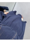 LACİVERT ZIMBA DETAYLI SIRTI BAĞLAMALI MÜSLİN ELBİSE