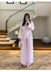 LİLA OMUZ PİLİ DETAY BLUZ TAKIM-26103