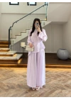 LİLA OMUZ PİLİ DETAY BLUZ TAKIM-26103