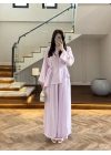 LİLA OMUZ PİLİ DETAY BLUZ TAKIM-26103
