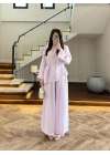 LİLA OMUZ PİLİ DETAY BLUZ TAKIM-26103