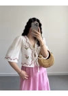 LİNA PEMBE ÇİÇEKLİ PİNTEREST BLUZ ( ÖN SİPARİŞ)