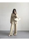 LİNEN KETEN DÜĞMELİ TAKIM ÇAĞLA