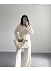 LİNEN KETEN DÜĞMELİ TAKIM NATURAL