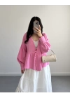 LONE MÜSLİN PEMBE BLUZ