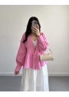 LONE MÜSLİN PEMBE BLUZ