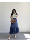 LULU İNDİGO TENSEL ETEK