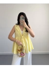LUNA V YAKA MÜSLİN BLUZ SARI