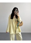 MAUDE SARI KETEN KİMONO TAKIM