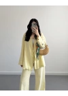 MAUDE SARI KETEN KİMONO TAKIM