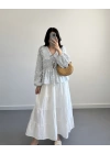 MAVİ ÇİZGİLİ BEBE YAKA PÜSKÜL BLUZ