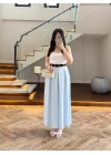 MAVİ KEMERLİ ETEKLİ PANTOLON-51354