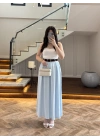 MAVİ KEMERLİ ETEKLİ PANTOLON-51354