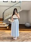MAVİ KEMERLİ ETEKLİ PANTOLON-51354