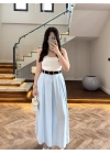 MAVİ KEMERLİ ETEKLİ PANTOLON-51354