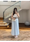MAVİ KEMERLİ ETEKLİ PANTOLON-51354