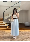 MAVİ KEMERLİ ETEKLİ PANTOLON-51354