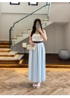 MAVİ KEMERLİ ETEKLİ PANTOLON-51354