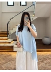 MAVİ KISA KOL PELERİN BLUZ -5107