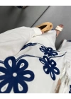 MAVİ NAKIŞ DETAYLI GÖMLEK PANTOLON TAKIM